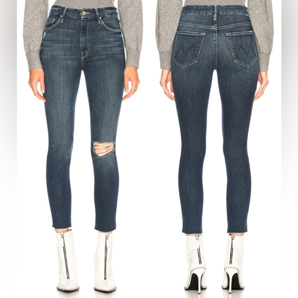 MOTHER High Waisted Looker Ankle Fray Close To The Edge